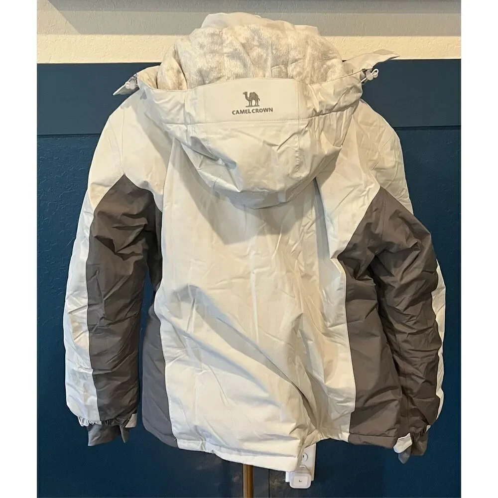 CAMEL CROWN Women’s Mountain Snow Waterproof Ski Jacket Detachable Hood